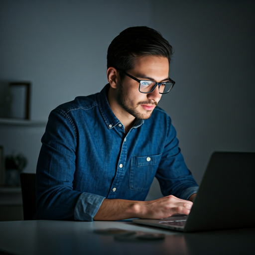 Innovator working late