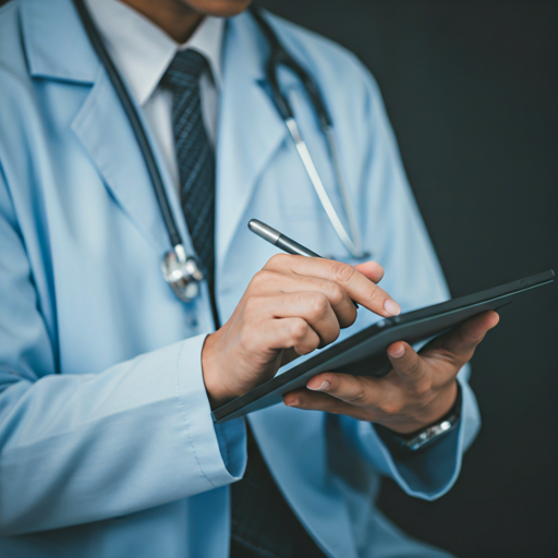 Medical Professional using Tablet